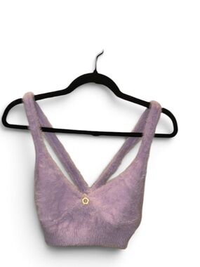 FOR LOVE & LEMONS Lilac Fuzzy Cropped Tank Top